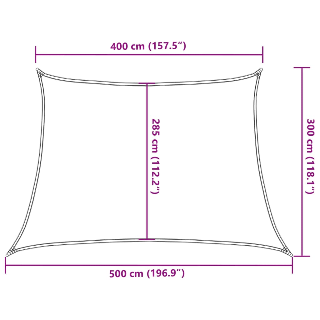 Sonnensegel 160 g/m² Weiß 4/5x3 m HDPE