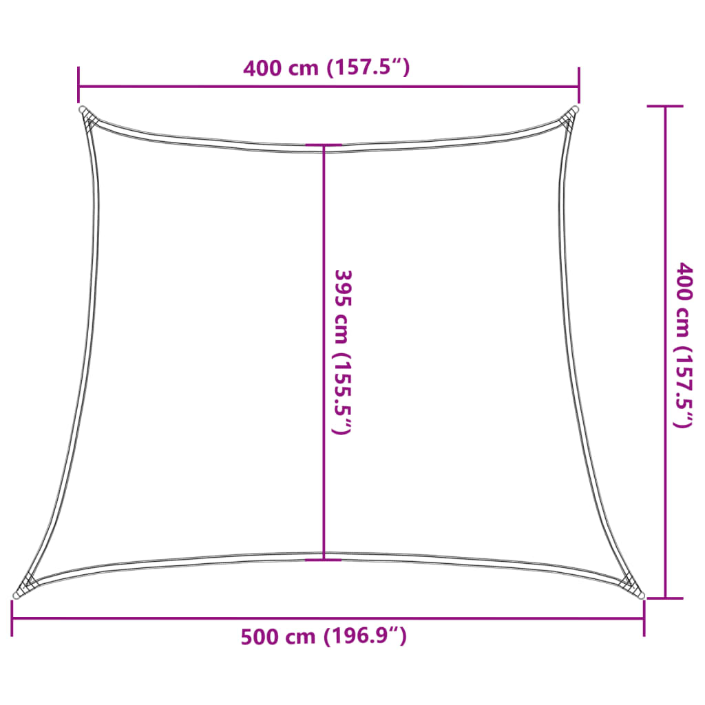 Sonnensegel 160 g/m² Weiß 4/5x4 m HDPE