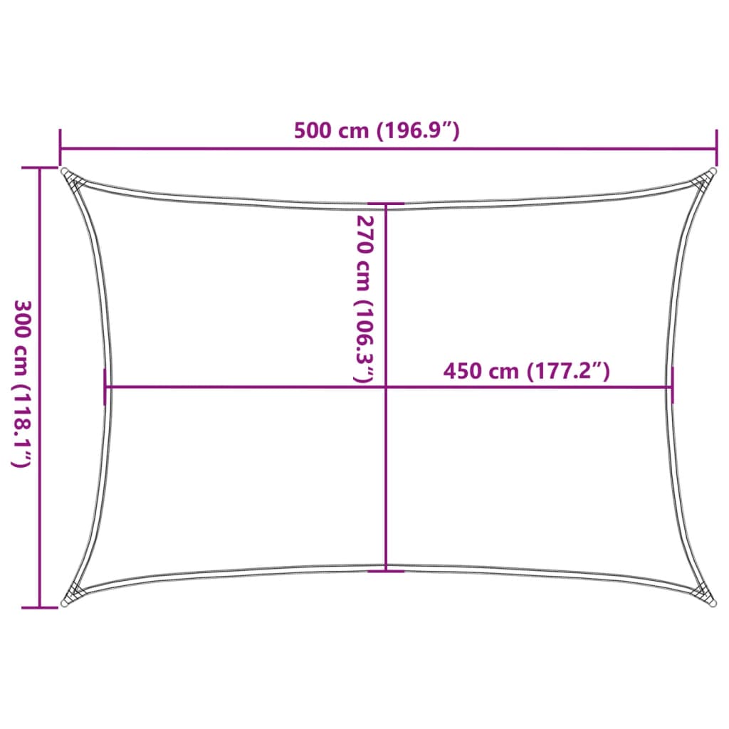 Sonnensegel 160 g/m² Hellgrün 3x5 m HDPE