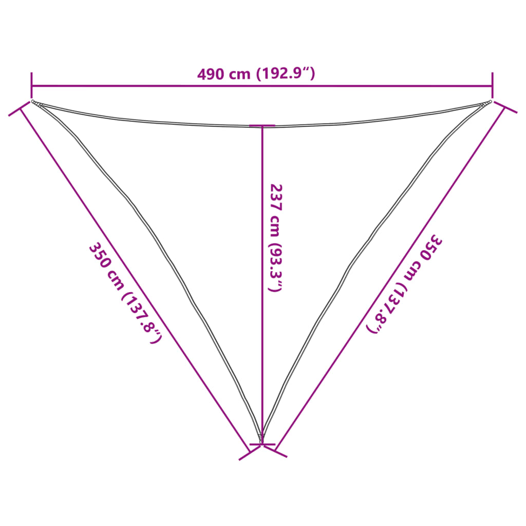 Sonnensegel 160 g/m² Hellgrün 3,5x3,5x4,9 m HDPE