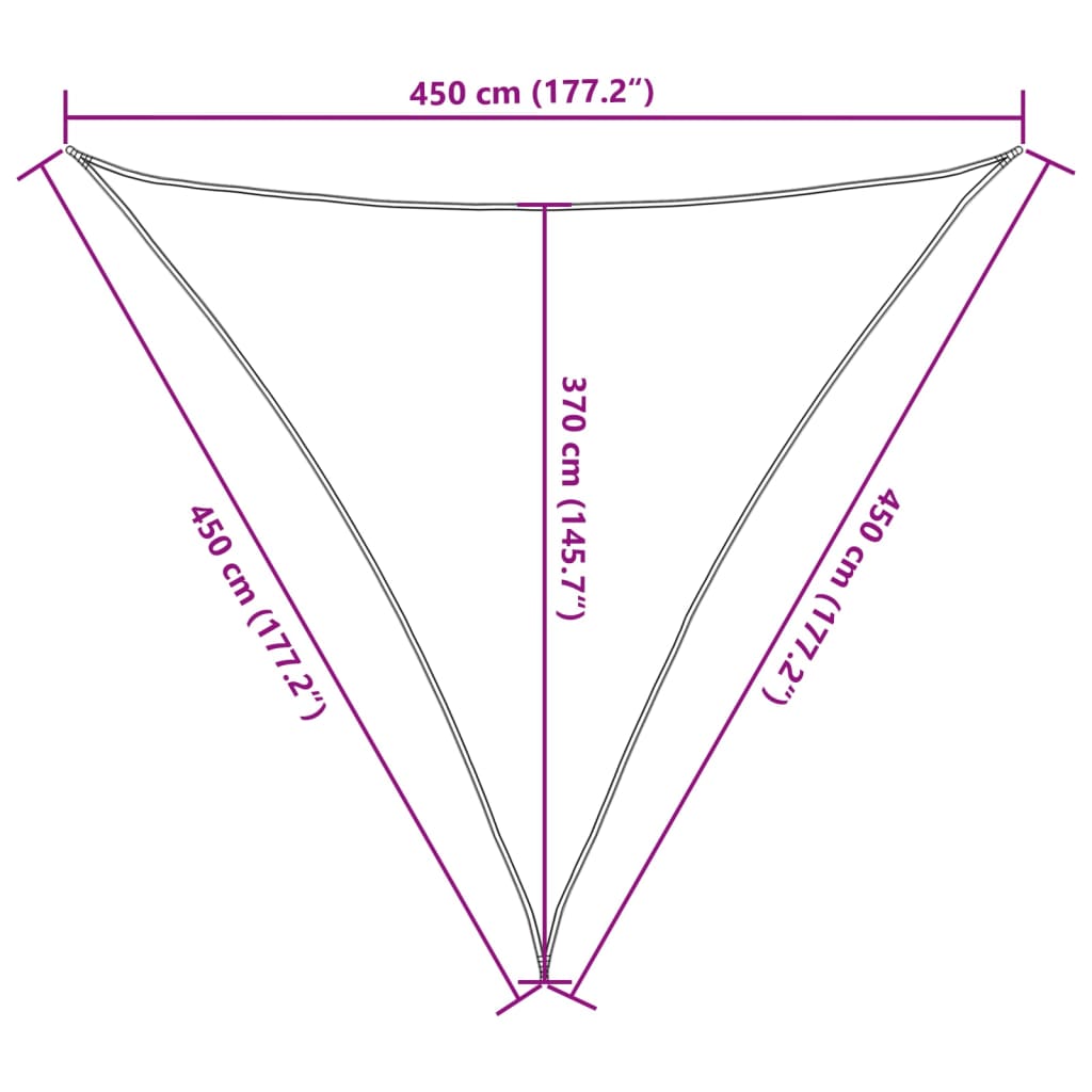 Sonnensegel 160 g/m² Hellgrün 4,5x4,5x4,5 m HDPE