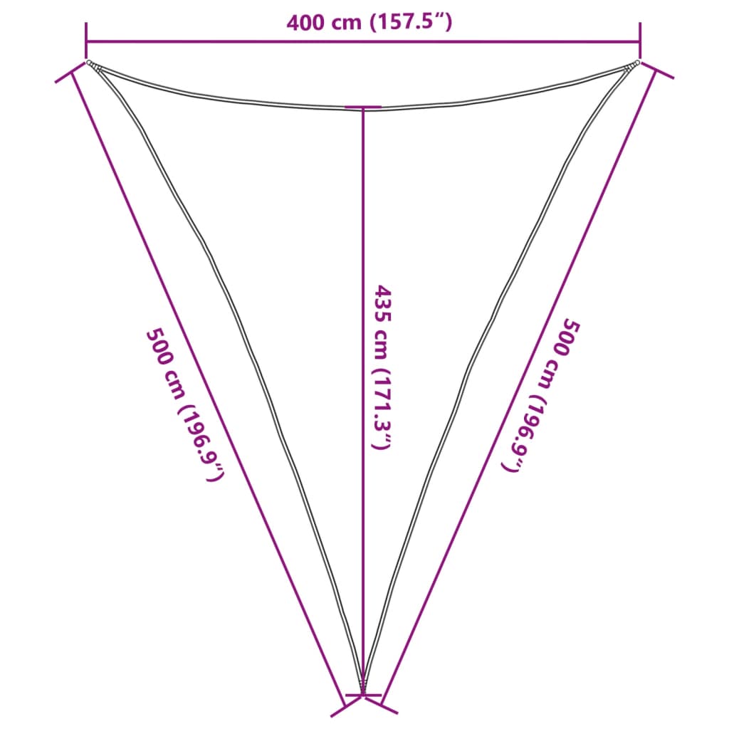 Sonnensegel 160 g/m² Hellgrün 4x5x5 m HDPE