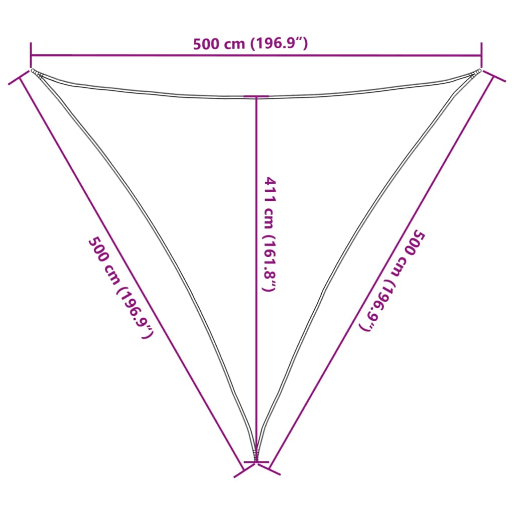 Sonnensegel 160 g/m² Hellgrün 5x5x5 m HDPE