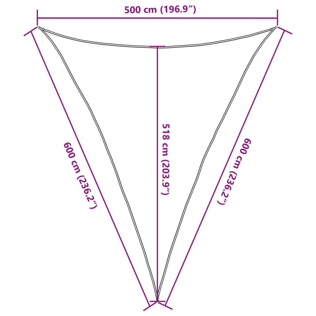 Sonnensegel 160 g/m² Hellgrün 5x6x6 m HDPE