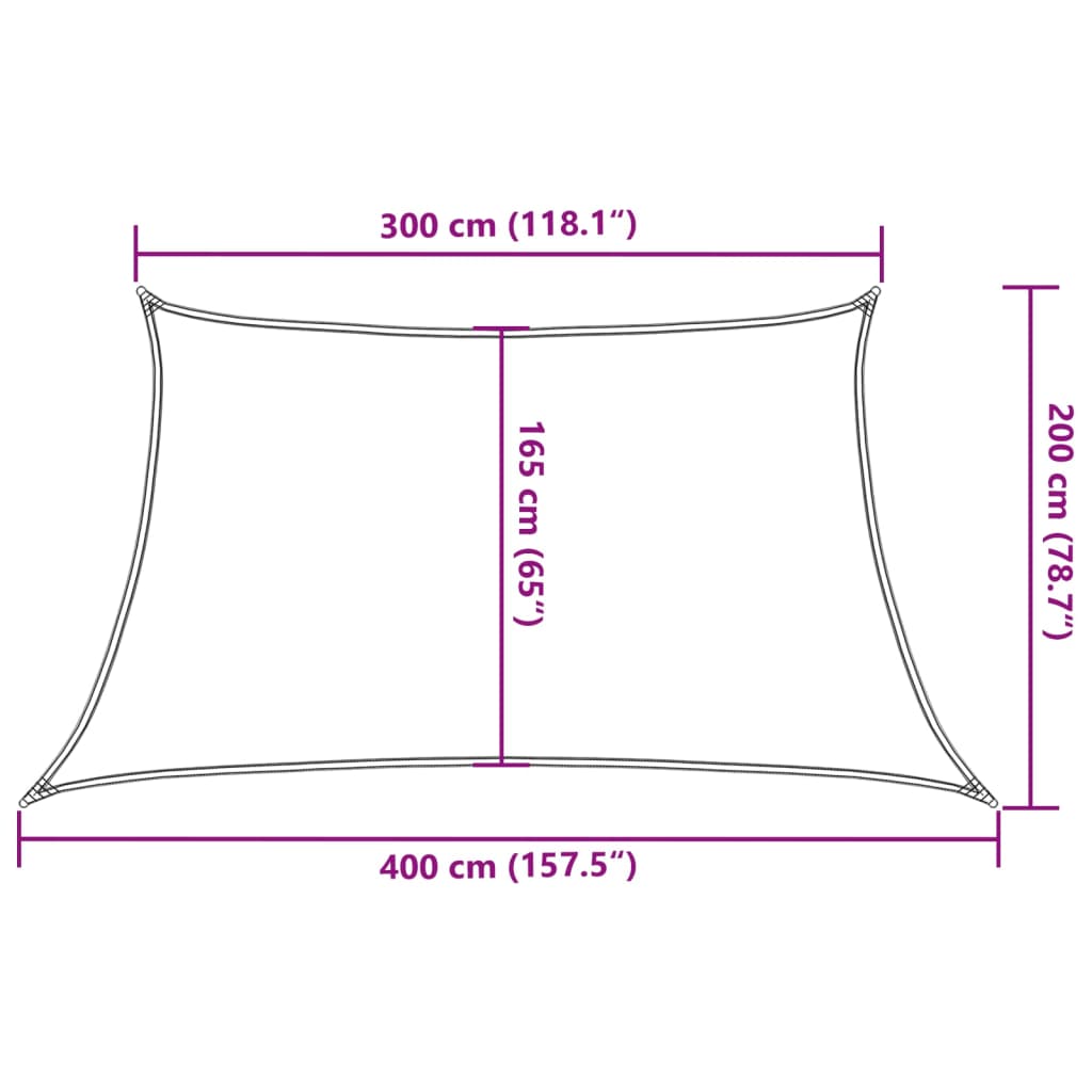 Sonnensegel 160 g/m² Hellgrün 3/4x2 m HDPE