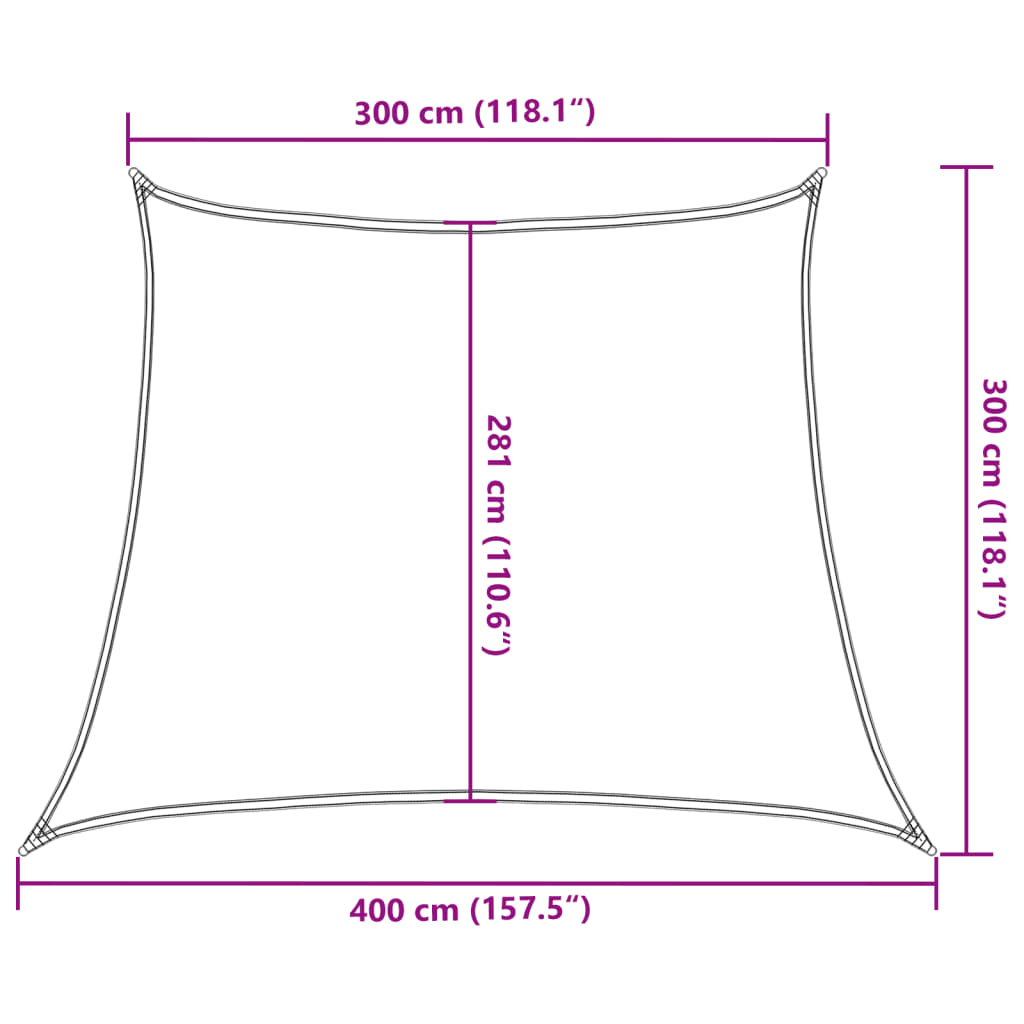 Sonnensegel 160 g/m² Hellgrün 3/4x3 m HDPE