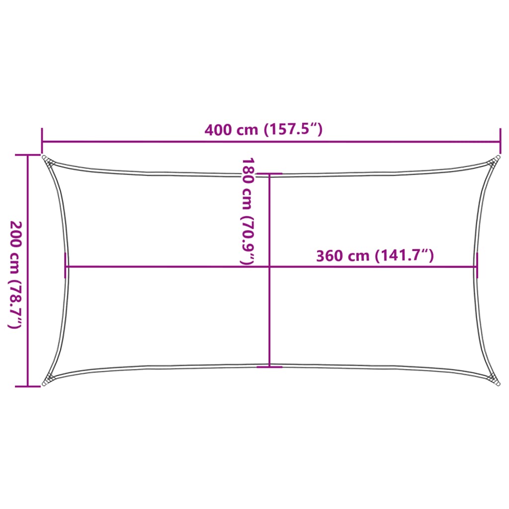 Sonnensegel 160 g/m² Blau 2x4 m HDPE