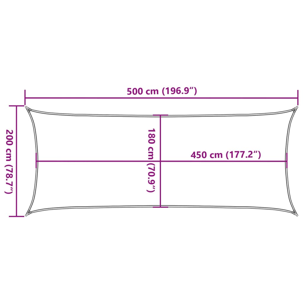 Sonnensegel 160 g/m² Blau 2x5 m HDPE