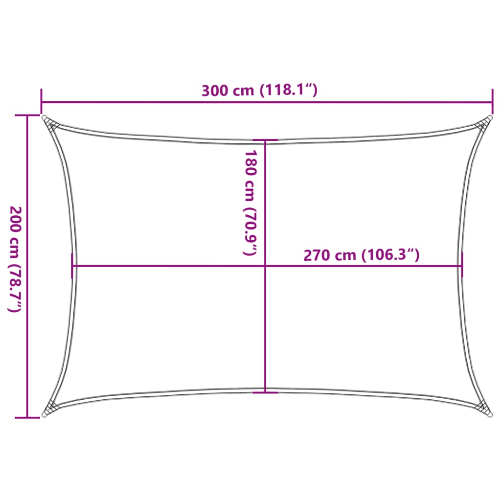 Sonnensegel 160 g/m² Rechteckig Gelb 2x3 m HDPE