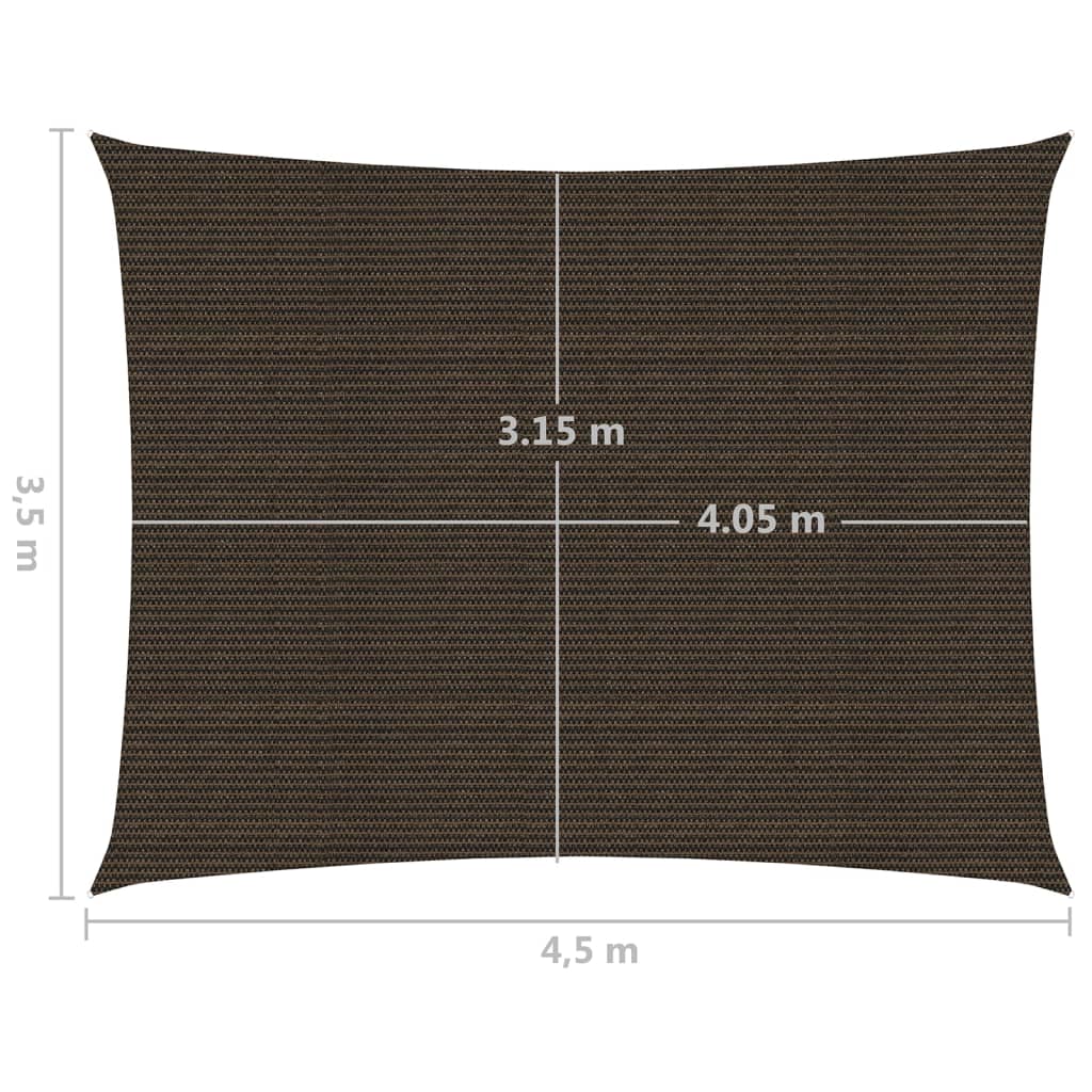 Sonnensegel 160 g/m² Braun 3,5x4,5 m HDPE