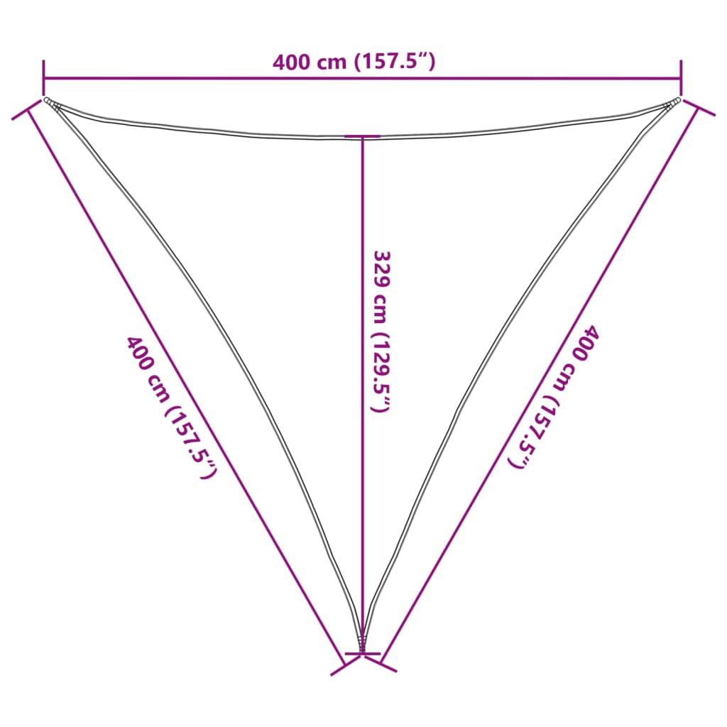 Sonnensegel 160 g/m² Braun 4x4x4 m HDPE