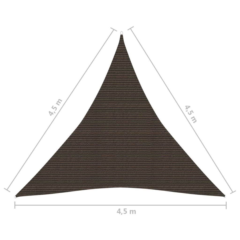 Sonnensegel 160 g/m² Braun 4,5x4,5x4,5 m HDPE