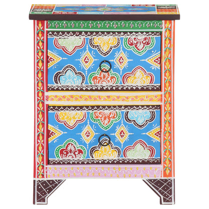 Nachttisch Handbemalt 40x30x50 cm Mango Massivholz