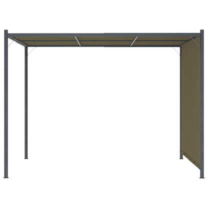 Gartenpergola mit Ausziehbarem Dach 3x3 m Taupe 180 g/m²