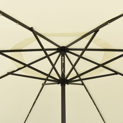 Sonnenschirm mit LED-Beleuchtung 400 cm Sandweiß