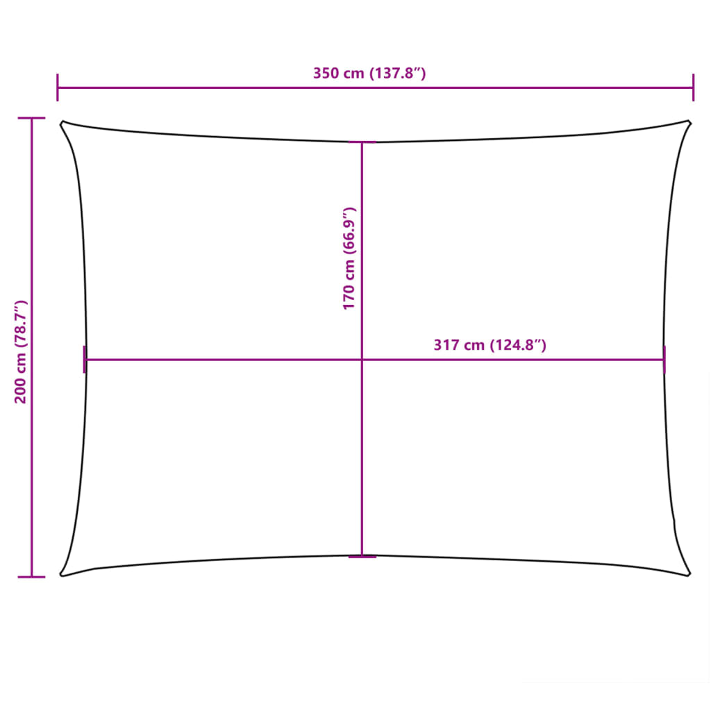 Sonnensegel Oxford-Gewebe Rechteckig 2x3,5 m Anthrazit