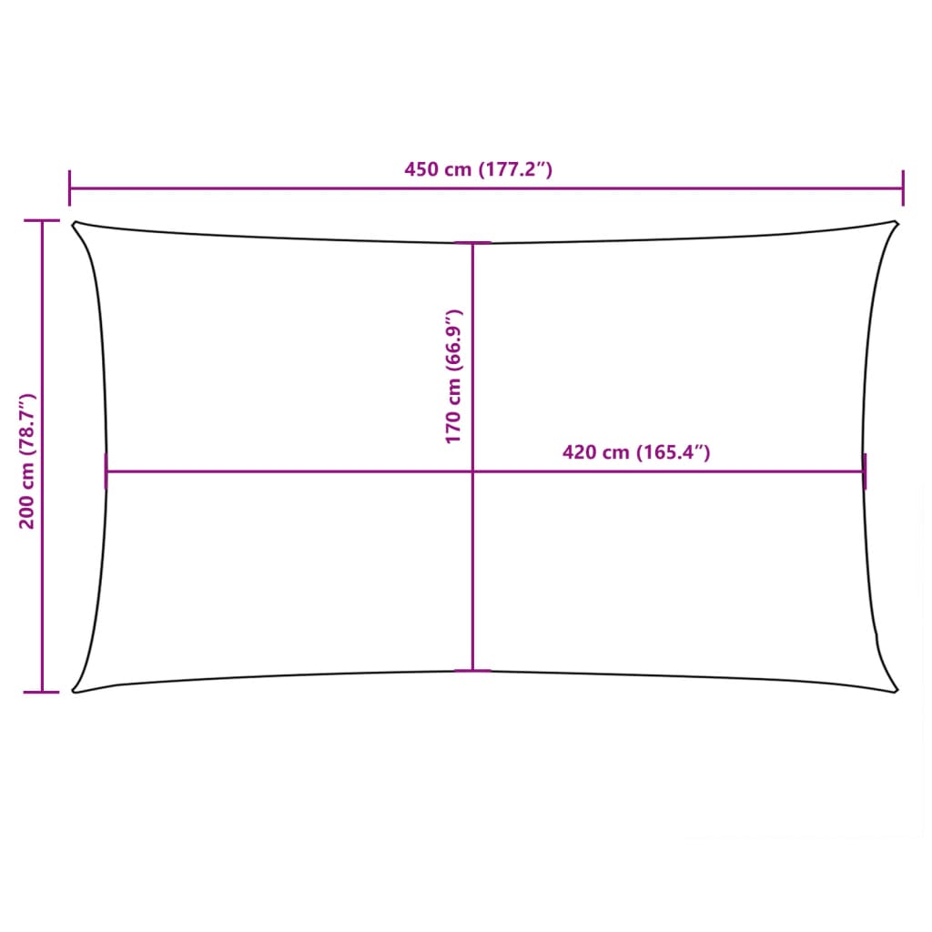 Sonnensegel Oxford-Gewebe Rechteckig 2x4,5 m Anthrazit