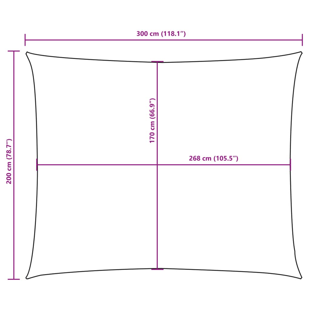 Sonnensegel Oxford-Gewebe Rechteckig 2x3 m Creme