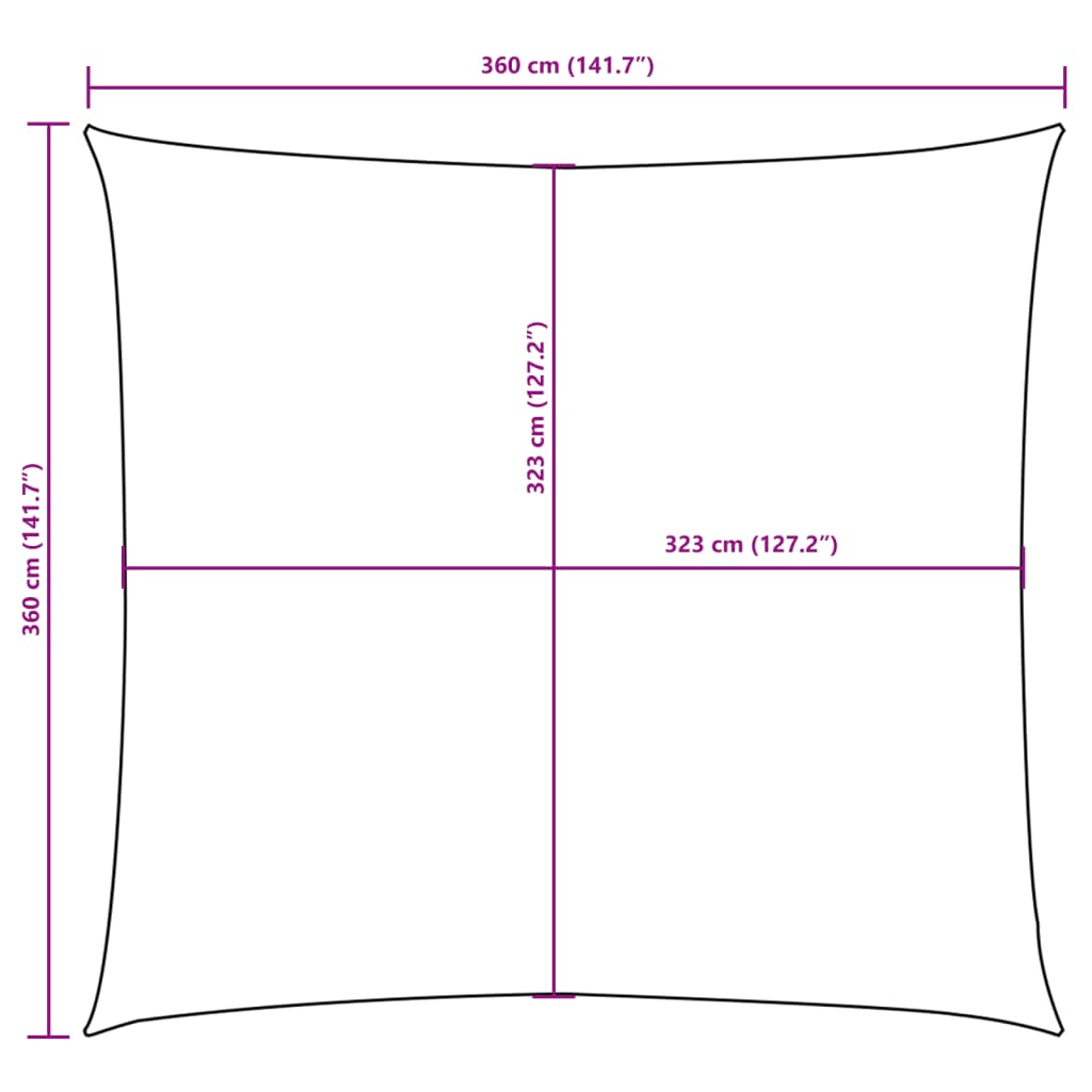 Sonnensegel Oxford Gewebe Quadratisch 3,6x3,6 m Weiß