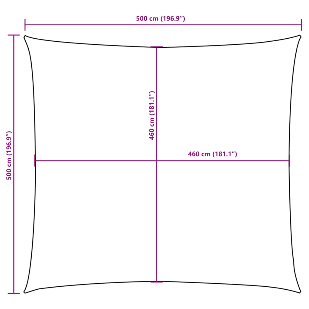 Sonnensegel Oxford-Gewebe Quadratisch 5x5 m Weiß