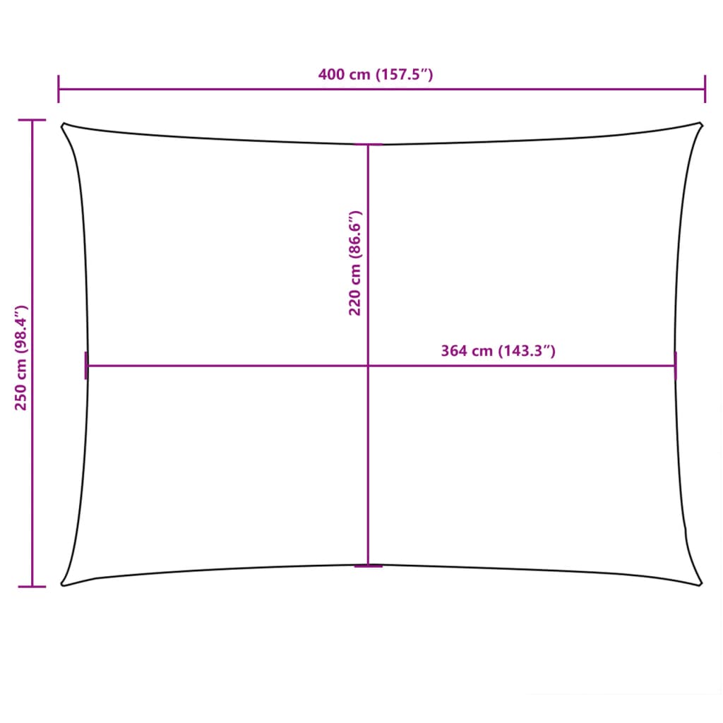 Sonnensegel Oxford-Gewebe Rechteckig 2,5x4 m Weiß