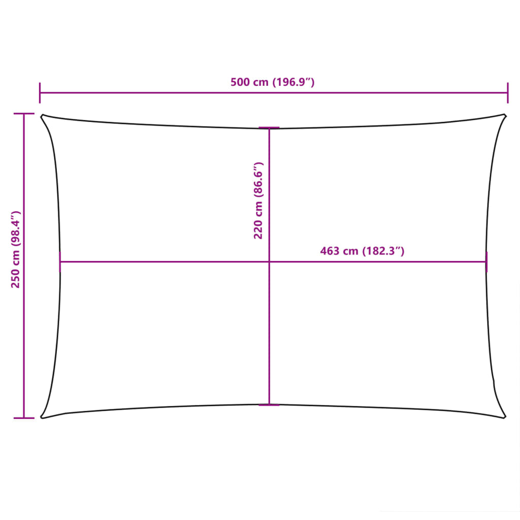 Sonnensegel Oxford-Gewebe Rechteckig 2,5x5 m Weiß