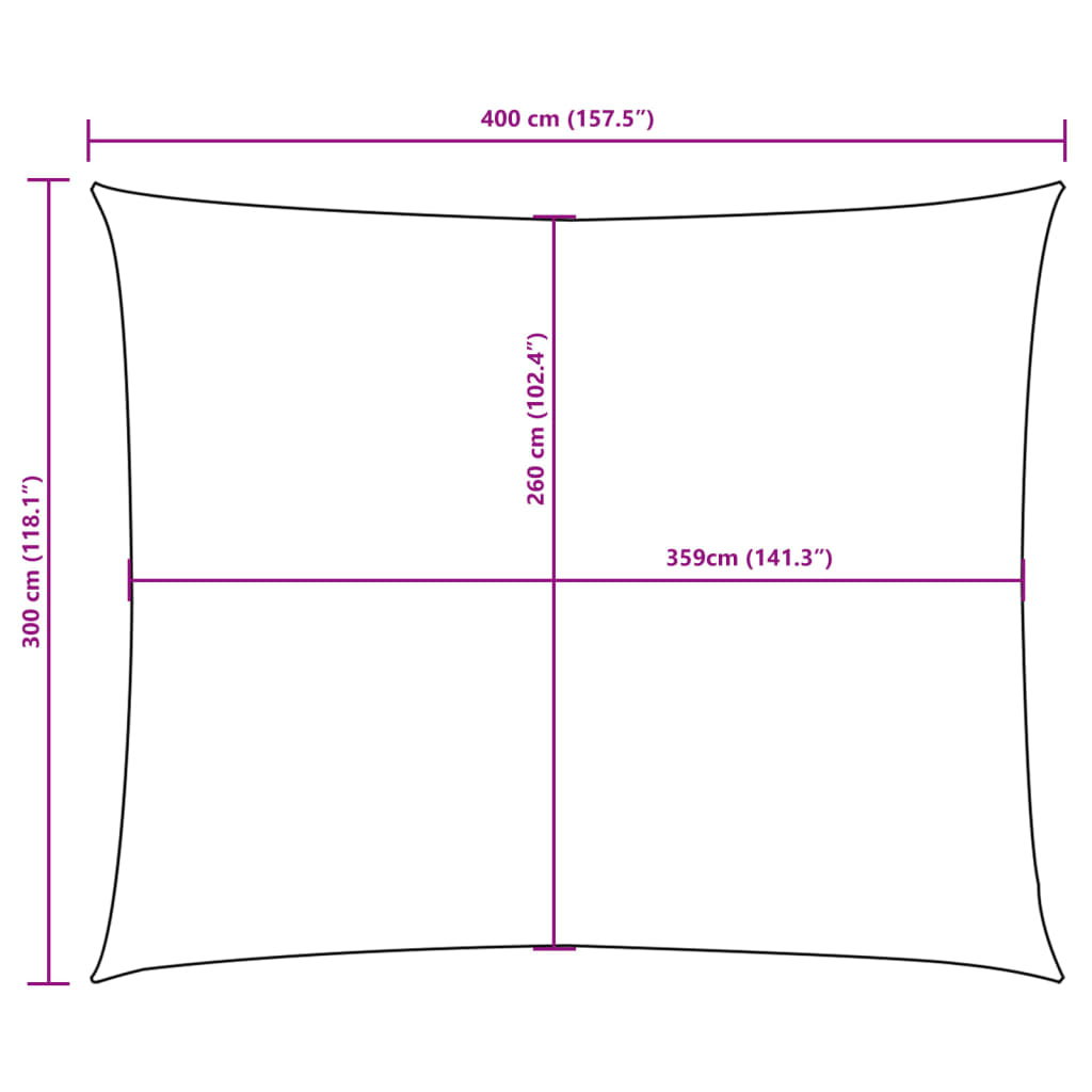 Sonnensegel Oxford-Gewebe Rechteckig 3x4 m Weiß