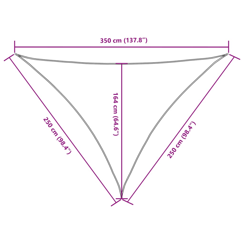 Sonnensegel Oxford-Gewebe Dreieckig 2,5x2,5x3,5 m Weiß