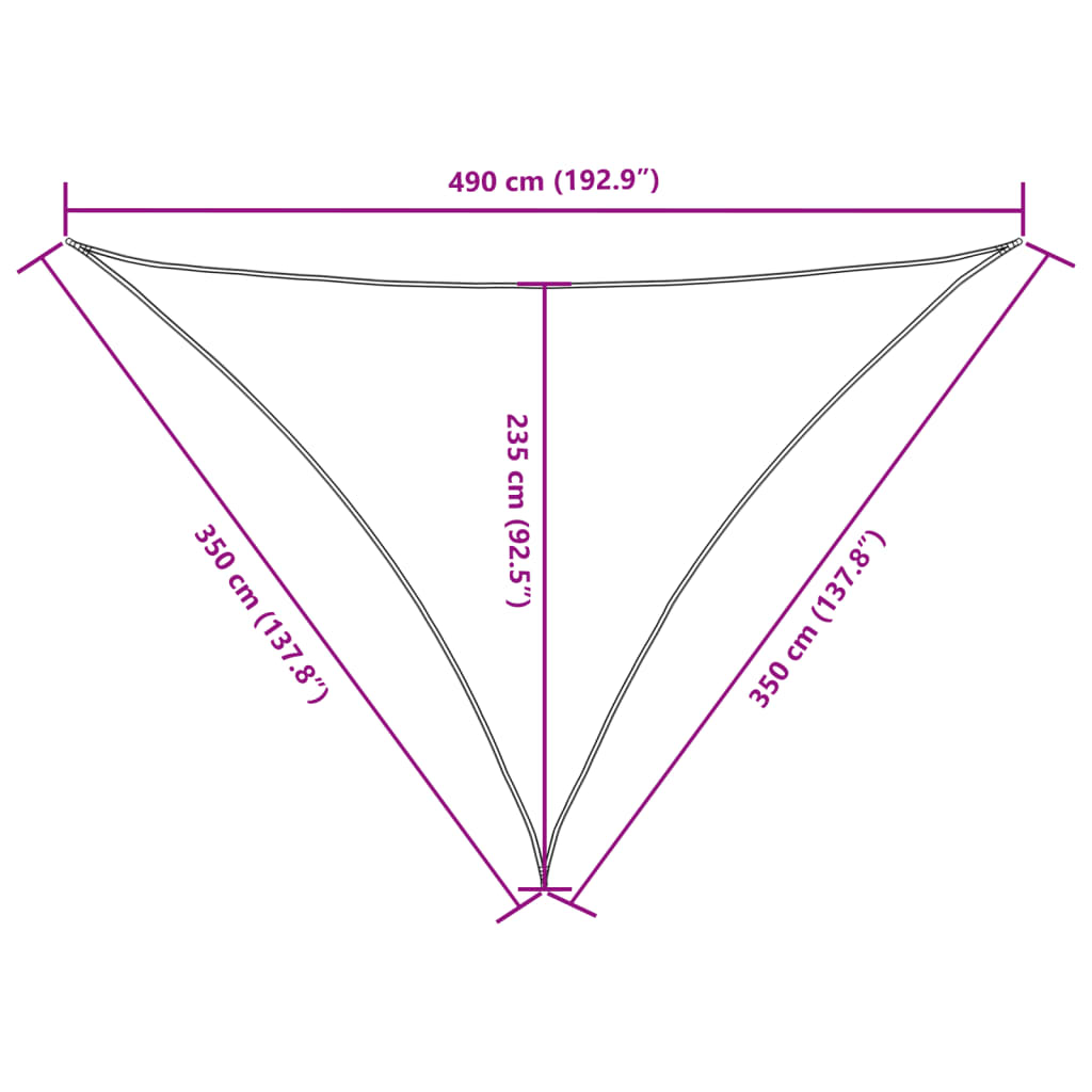 Sonnensegel Oxford-Gewebe Dreieckig 3,5x3,5x4,9 m Weiß