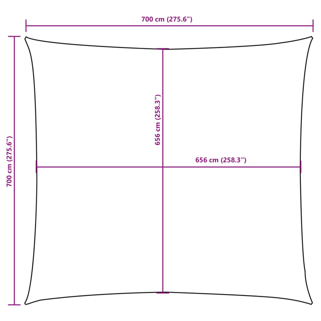 Sonnensegel Oxford-Gewebe Quadratisch 7x7 m Dunkelgrün