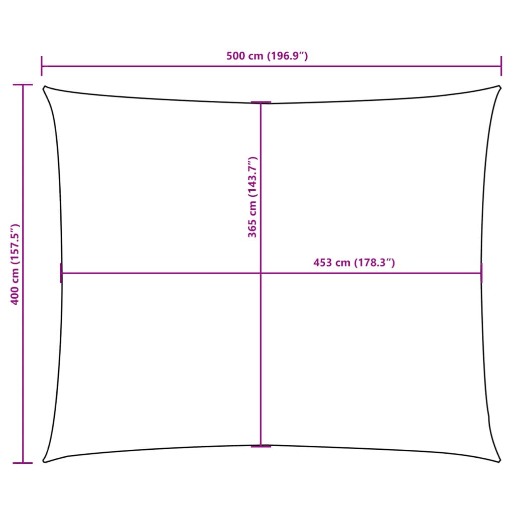 Sonnensegel Oxford-Gewebe Rechteckig 4x5 m Schwarz