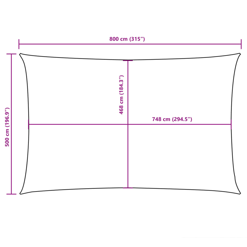 Sonnensegel Oxford-Gewebe Rechteckig 5x8 m Braun