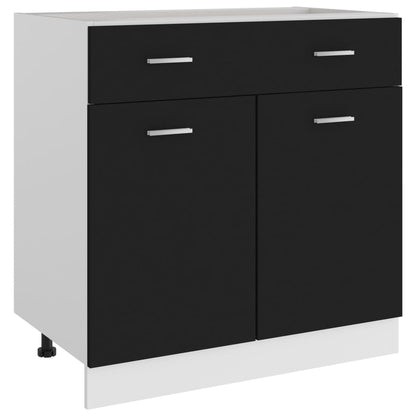 Schubunterschrank Lyon Schwarz 80x46x81,5 cm Holzwerkstoff