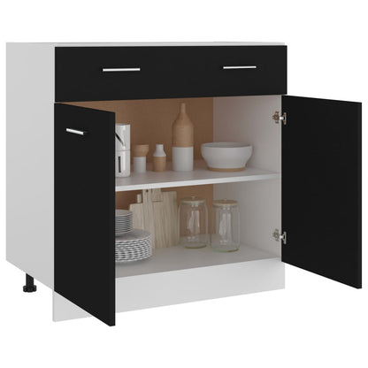 Schubunterschrank Lyon Schwarz 80x46x81,5 cm Holzwerkstoff