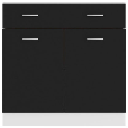 Schubunterschrank Lyon Schwarz 80x46x81,5 cm Holzwerkstoff