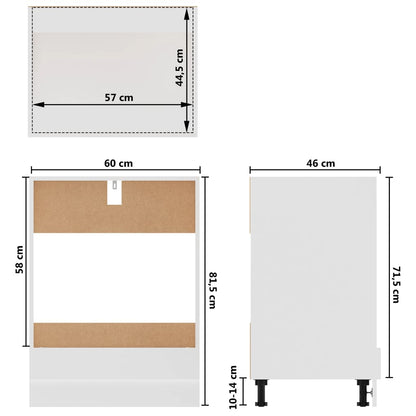 Herdumbauschrank Lyon Weiß 60x46x81,5 cm Holzwerkstoff