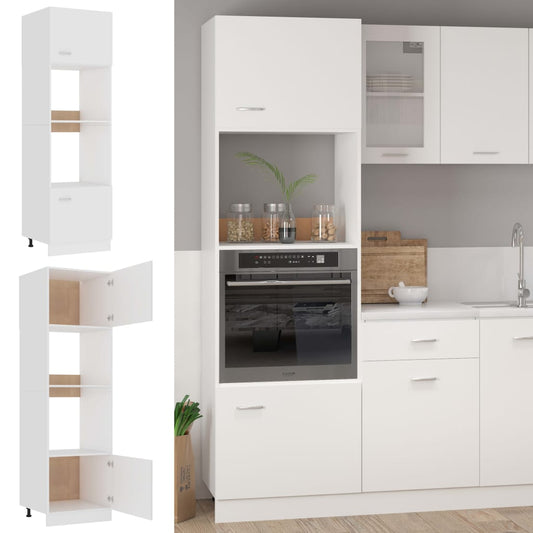 Mikrowellenumbauschrank Lyon Weiß 60x57x207 cm Holzwerkstoff