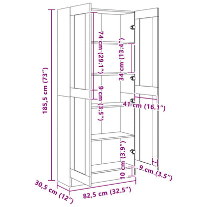 Bücherschrank Weiß 82,5x30,5x185,5 cm Holzwerkstoff