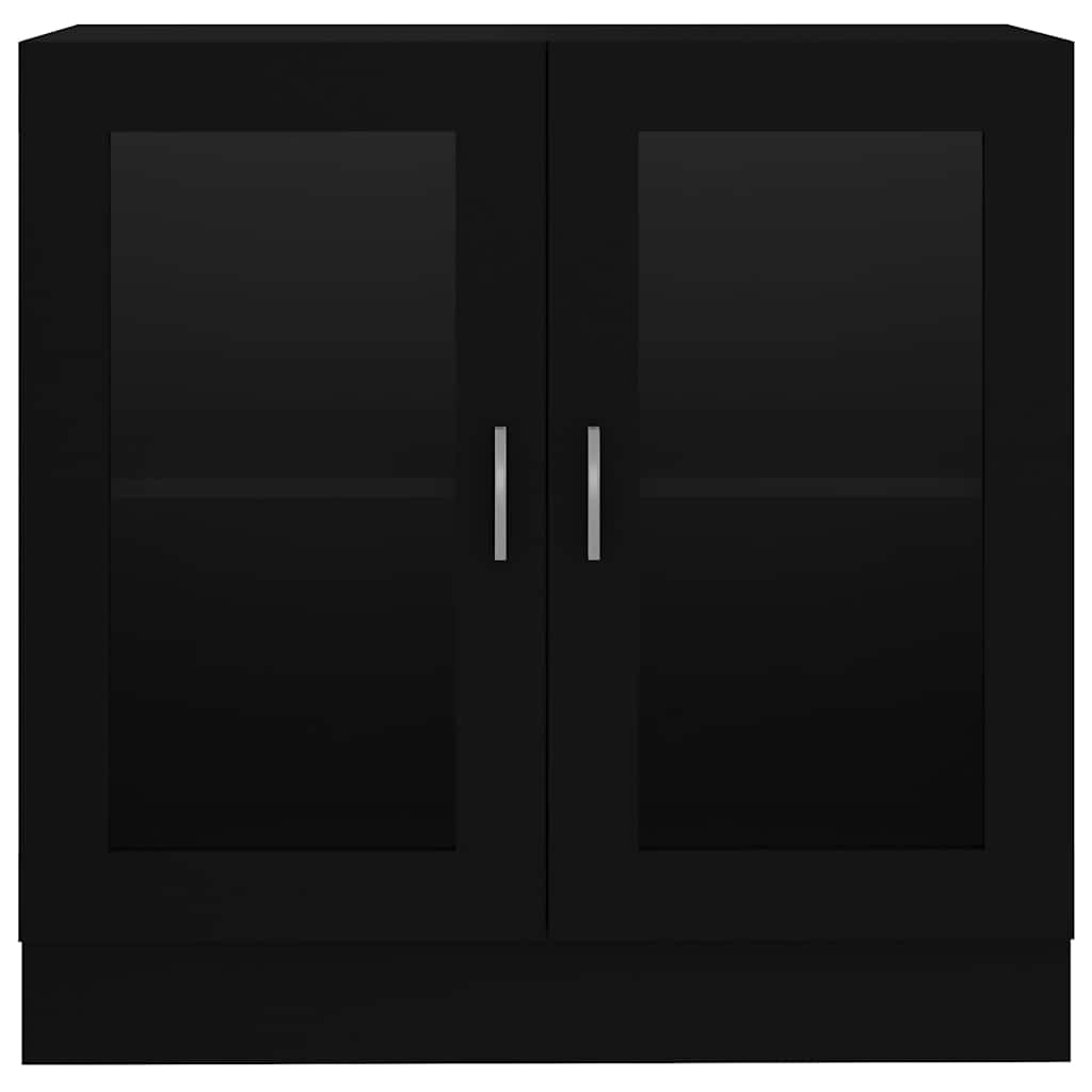 Vitrinenschrank Schwarz 82,5x30,5x80 cm Holzwerkstoff
