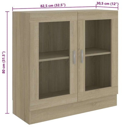 Vitrinenschrank Sonoma-Eiche 82,5x30,5x80 cm Holzwerkstoff