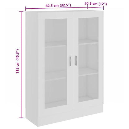 Vitrinenschrank Weiß 82,5x30,5x115 cm Holzwerkstoff