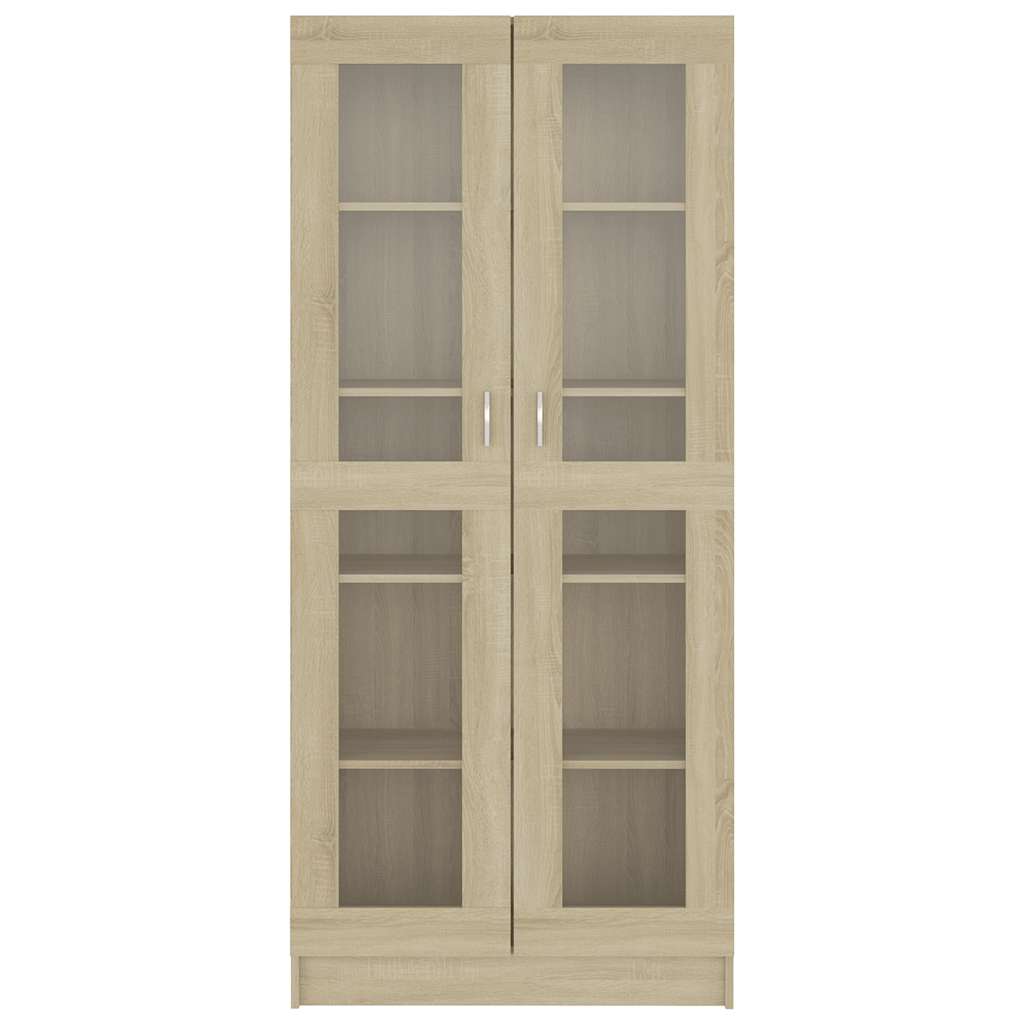 Vitrinenschrank Sonoma-Eiche 82,5x30,5x185 cm Holzwerkstoff