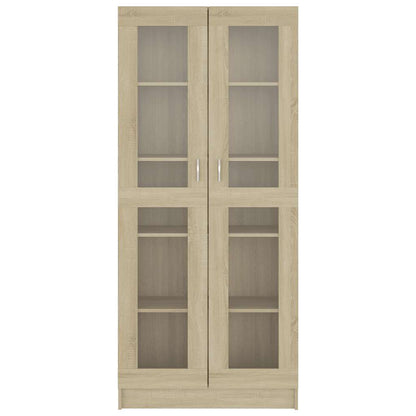 Vitrinenschrank Sonoma-Eiche 82,5x30,5x185 cm Holzwerkstoff