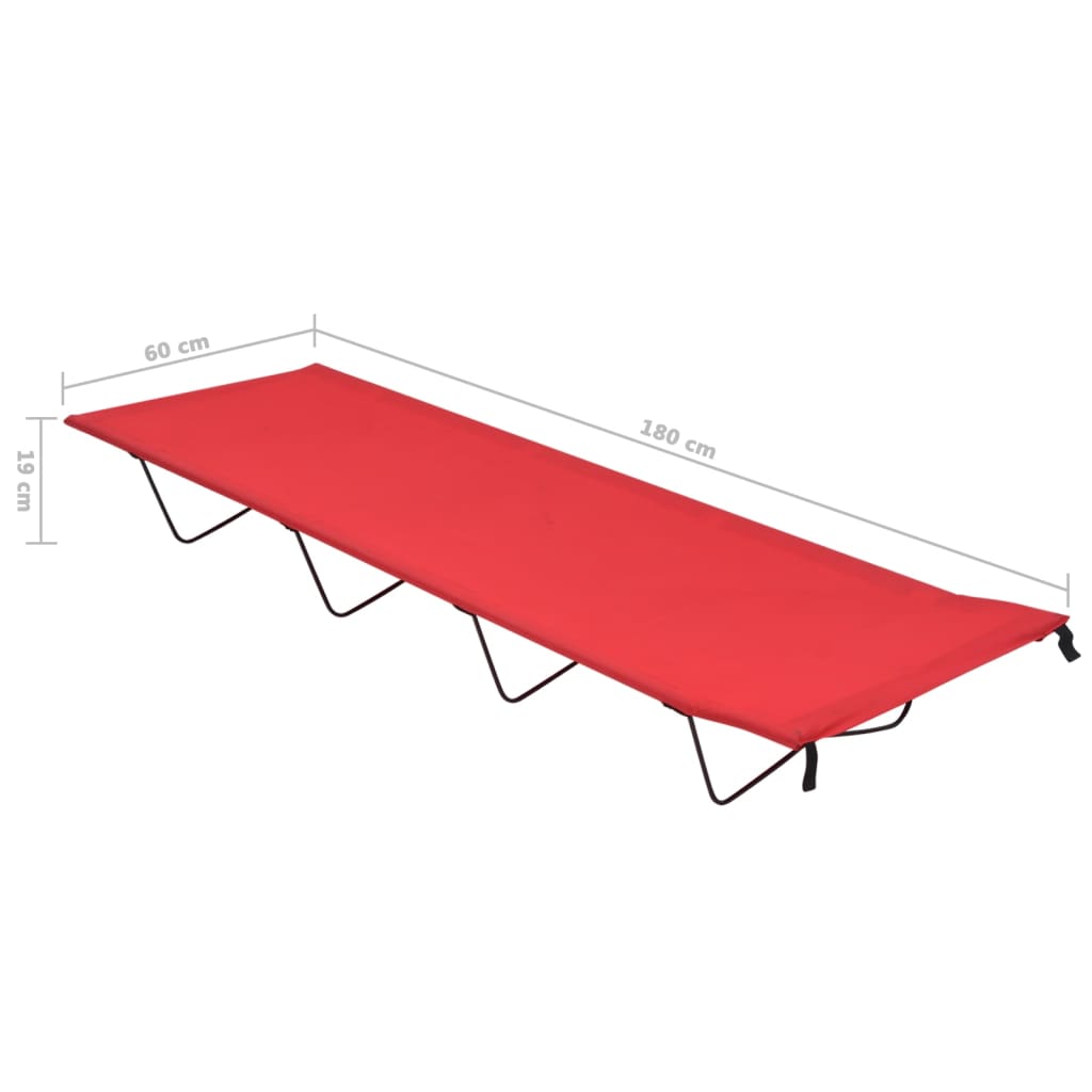 Campingbett 180x60x19 cm Oxford-Gewebe und Stahl Rot