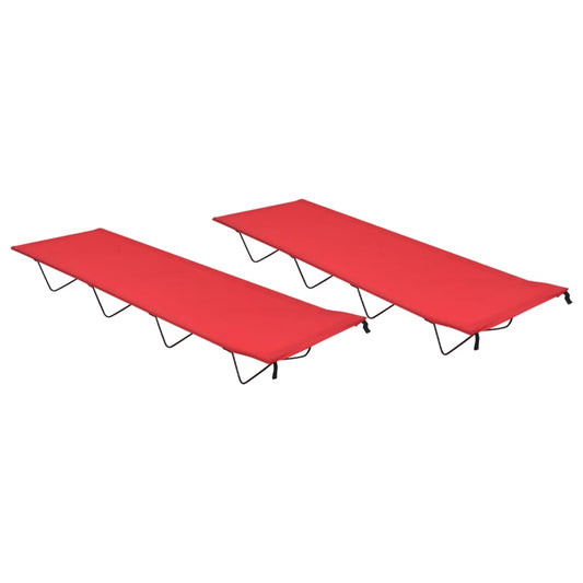 Campingbetten 2 Stk. 180x60x19 cm Oxford-Gewebe und Stahl Rot