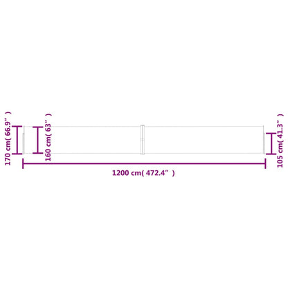 Ausziehbare Seitenmarkise 170x1200 cm Rot