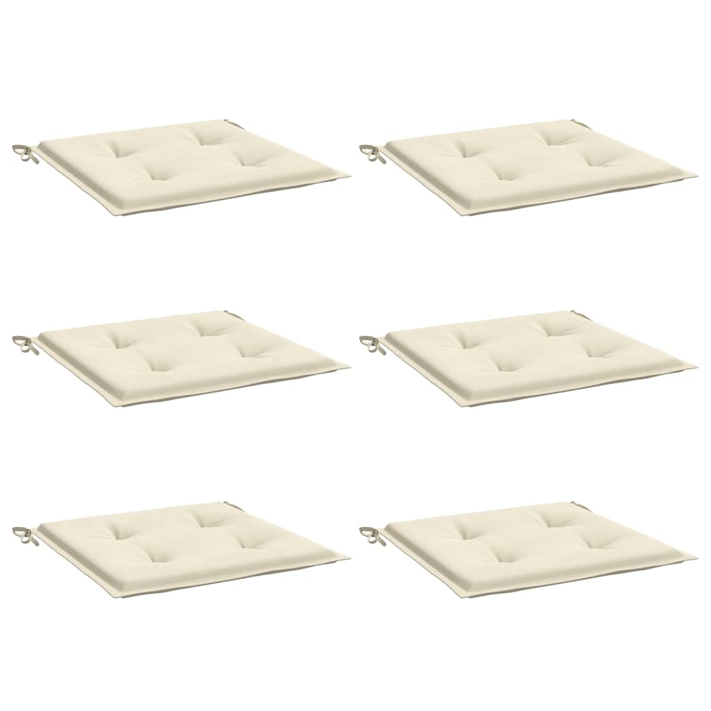 Gartenstuhl-Kissen 6 Stk. Creme 40x40x4 cm Oxford-Gewebe