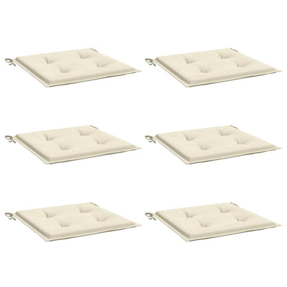 Gartenstuhl-Kissen 6 Stk. Creme 40x40x4 cm Oxford-Gewebe