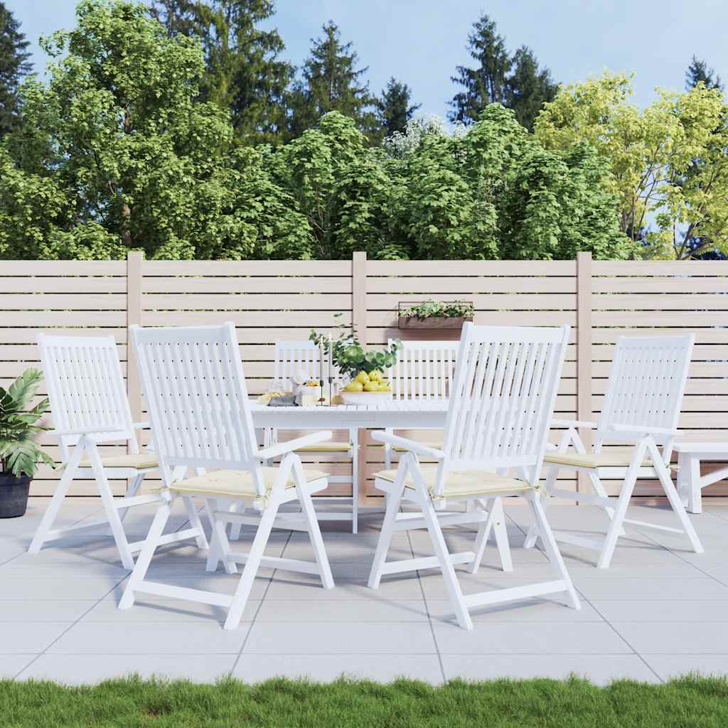 Gartenstuhl-Kissen 6 Stk. Creme 40x40x4 cm Oxford-Gewebe