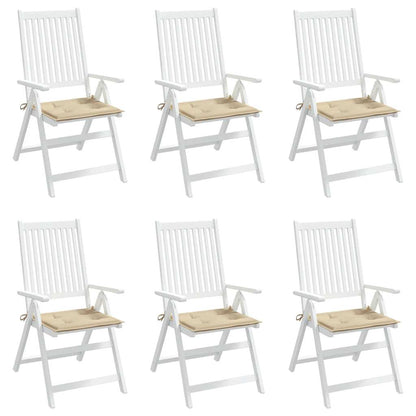 Gartenstuhl-Kissen 6 Stk. Beige 40x40x4 cm Oxford-Gewebe